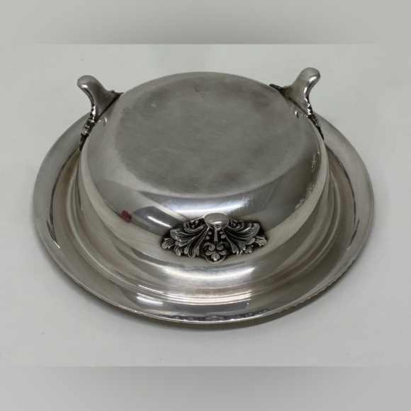 Vintage Friedman Silver Company 3 Footed Gadrooned Border Rimmed Serving Bowl - Picture 7 of 14